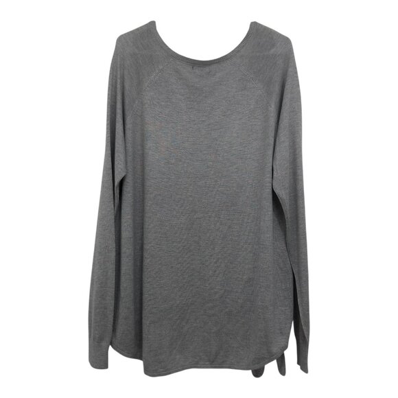 New Directions Womens Gray Tie-Front V-Neck Sweater XL Lightweight Long Sleeve - Picture 8 of 11